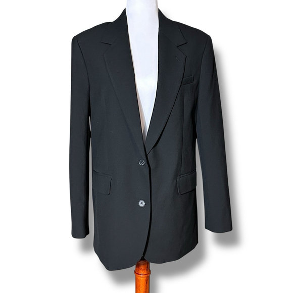 Aritzia Babaton Kleos Blazer Lined Single Breasted Notch Lapel SM Black Vented - Picture 5 of 12